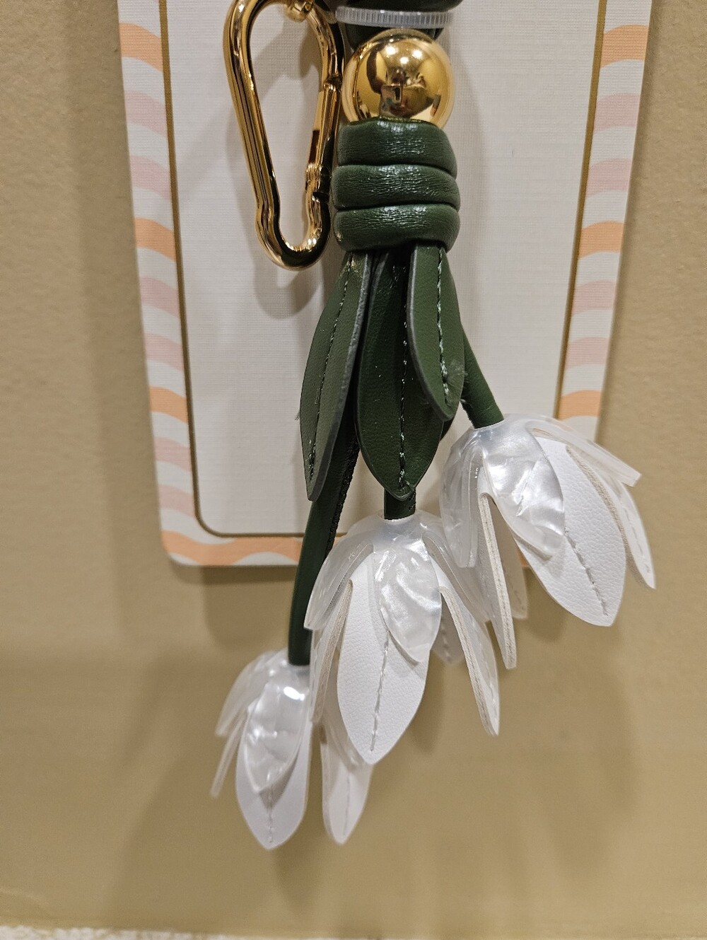 Piper K White Floral Bag Charm - Picture 2 of 7